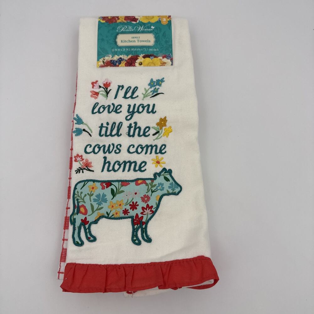 The Pioneer Woman Animals Kitchen Towel Set Multicolor 16"W x 28"L (3 Piece) NEW